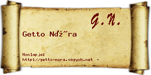 Getto Nóra névjegykártya