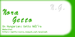 nora getto business card